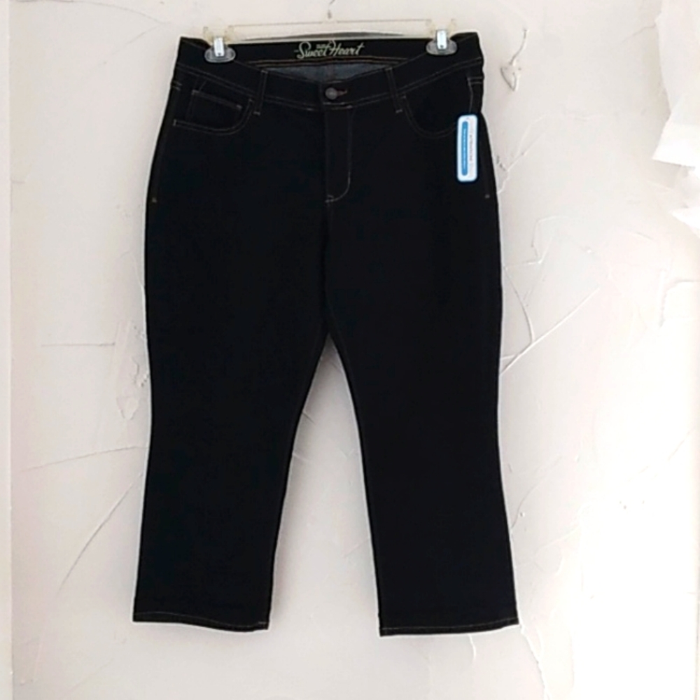 Old Navy Sweetheart Straight Crop Jeans Size‎ 12 Dark Wash Stretch NWOT